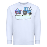 White easter tractor boy Premium Sweatshirt - MaliasSmallBusiness