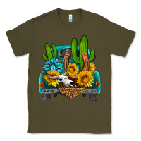 Army Green western truck Horseshoe Classic Tee - HRA Design Shop