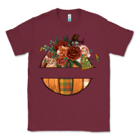 Burgundy customize floral pumpkin Classic Tee - BundleAndBundleShop