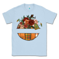 Dusty Blue customize floral pumpkin Classic Tee - BundleAndBundleShop