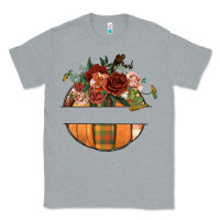 Heather Grey customize floral pumpkin Classic Tee - BundleAndBundleShop