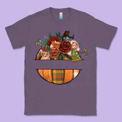 Customize Floral Pumpkin Classic Tee Designed By Bundleandbundleshop