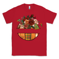 Red customize floral pumpkin Classic Tee - BundleAndBundleShop