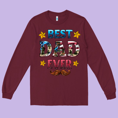 Best Dad Ever Long Sleeve Tee Designed By Hra Design Shop