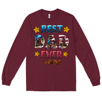 Burgundy best dad ever Long Sleeve Tee - HRA Design Shop
