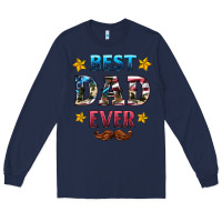 Navy best dad ever Long Sleeve Tee - HRA Design Shop