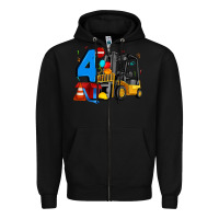 Black forklift birthday four Zipper Hoodie - Artiststas