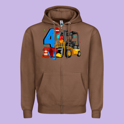 Forklift Birthday Four Zipper Hoodie Designed By Artiststas