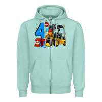 Seafoam forklift birthday four Zipper Hoodie - Artiststas