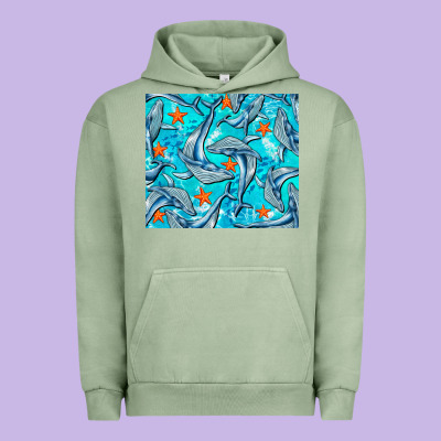 Humpback Whale Urban Hoodie Designed By Barkaloodesign