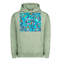 Pigment Oil Green humpback whale Urban Hoodie - BarkalooDesign
