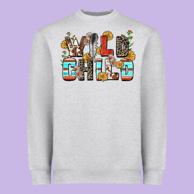 Wild Child Heavyweight Sweatshirt Designed By Zillion Design Studio