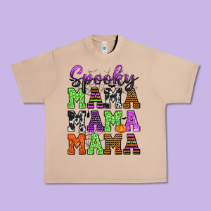 Spooky Mama Urban Heavy Tee Designed By Texasbilliewilder