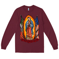 Burgundy our lady Long Sleeve Tee - RacoonDesign