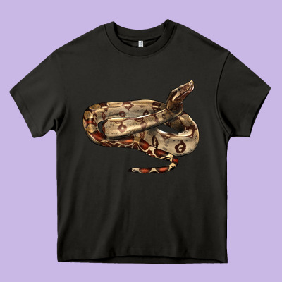 Red Tail Boa Snake Heavy Core Tee Designed By Lillyallendesigns