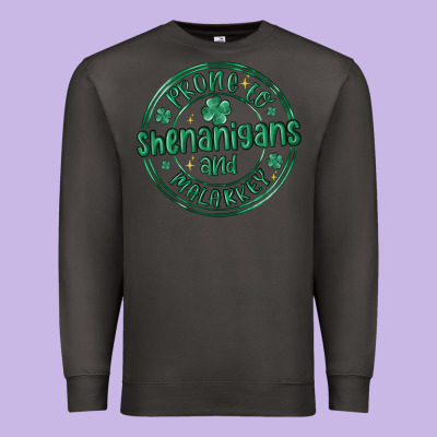 Prone To Shenanigans And Malarkey Premium Sweatshirt Designed By Maliassmallbusiness