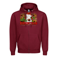 Burgundy merry christmas Zipper Hoodie - JahusDesignShop