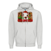 Dove Grey merry christmas Zipper Hoodie - JahusDesignShop