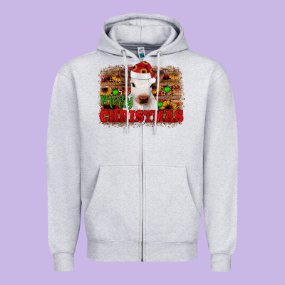Merry Christmas Zipper Hoodie Designed By Jahusdesignshop