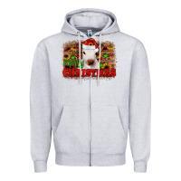 Heather Grey merry christmas Zipper Hoodie - JahusDesignShop