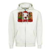 Oatmeal Heather merry christmas Zipper Hoodie - JahusDesignShop