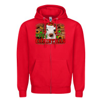 Red merry christmas Zipper Hoodie - JahusDesignShop