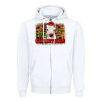 White merry christmas Zipper Hoodie - JahusDesignShop