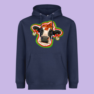 Christmas Heifer Heavyweight Hoodie Designed By Jasminsmagicworld