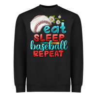 Black eat sleep baseball repeat Heavyweight Sweatshirt - texasbilliewilder