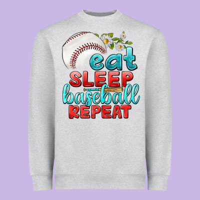 Heavyweight Sweatshirt eat sleep baseball repeat