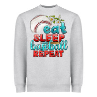 Heather Grey eat sleep baseball repeat Heavyweight Sweatshirt - texasbilliewilder