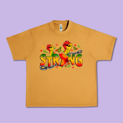 Strong Juneteenth Urban Heavy Tee Designed By Zillion Design Studio