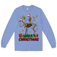 Colony Blue merry christmas deer skeleton Long Sleeve Tee - FaDigitalArtStudio