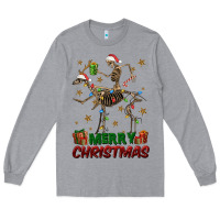 Heather Grey merry christmas deer skeleton Long Sleeve Tee - FaDigitalArtStudio