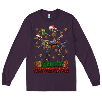 Plum merry christmas deer skeleton Long Sleeve Tee - FaDigitalArtStudio