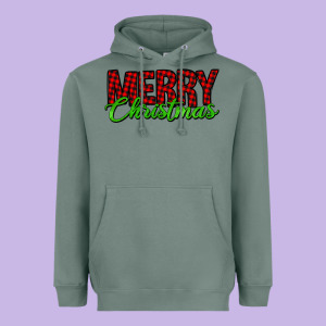 Merry Christmas Tartan Heavyweight Hoodie Designed By Jasminsmagicworld