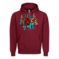 Burgundy it's noel y'all Zipper Hoodie - JahusDesignShop