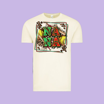 Softball Nana With Leopard Vintage Tee Designed By Zillion Design Studio
