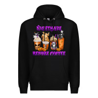 Black Nightmare Before Coffee Cups Premium Hoodie - MaliasSmallBusiness