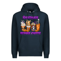 Navy Nightmare Before Coffee Cups Premium Hoodie - MaliasSmallBusiness