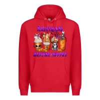 Red Nightmare Before Coffee Cups Premium Hoodie - MaliasSmallBusiness