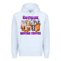 White Nightmare Before Coffee Cups Premium Hoodie - MaliasSmallBusiness