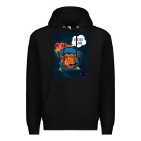 Black Forever Alone, Monkey, Space, Monkey At Space, Premium Hoodie - Bettercallsaul
