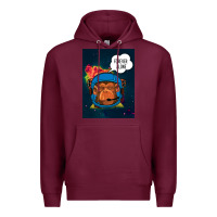 Burgundy Forever Alone, Monkey, Space, Monkey At Space, Premium Hoodie - Bettercallsaul