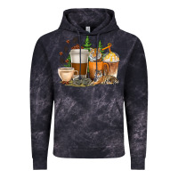 Cloud Black coffee cups tiger with coffee beans Vintage Hoodie - texasbilliewilder
