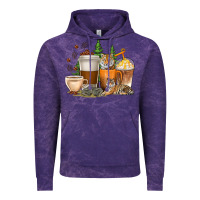 Cloud Purple coffee cups tiger with coffee beans Vintage Hoodie - texasbilliewilder