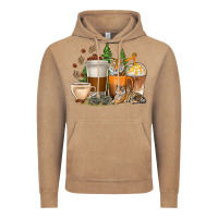 Vintage Coffee coffee cups tiger with coffee beans Vintage Hoodie - texasbilliewilder