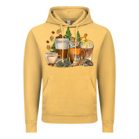 Vintage Mustard coffee cups tiger with coffee beans Vintage Hoodie - texasbilliewilder