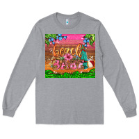Heather Grey beach babe Long Sleeve Tee - HRA Design Shop