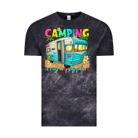 Cloud Black camping is my happy place Vintage Tee - texasbilliewilder